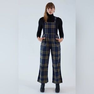 Plaid Jumpsuit in Blue and Yellow